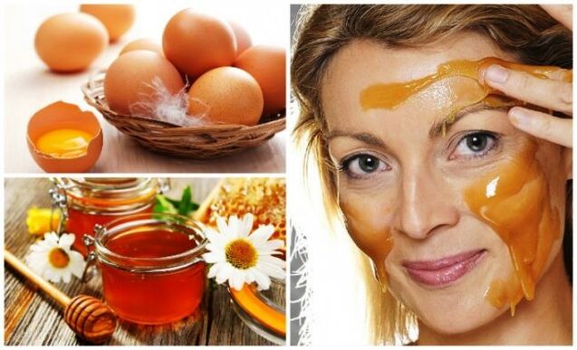 A mask of yolks and honey will help to tone the skin of the face. 